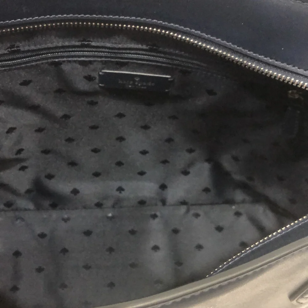 Kate Spade Navy Blue Leather Tote EUC - Picture 11 of 13